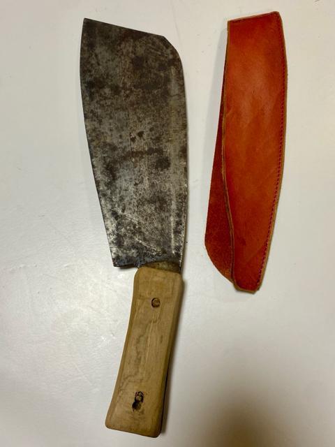 初代重利(斎藤仁三郎) 会津鍛冶 大鉈 下駄鉈 割鉈 古道具 超希少 和鉄レア < インテリア/ライフ 初代重利(斎藤仁三郎) 会津鍛冶 大鉈 下駄鉈 割鉈 古道具 超希少 和鉄レア < インテリア/ライフの