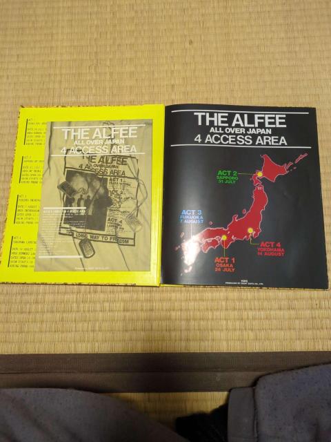 THE ALFEE 4 ACCESS AREA 1988 �c�A�[�p���t���b�g �C�G���[ �n�[�h�J�o�[ �� �^�����g�O�b�Y�� 