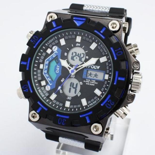 ★アナ&デジ・ダイバーズウォッチ風・MF・腕時計628BB < 男性アクセサリー/時計  ★アナ&デジ・ダイバーズウォッチ風・MF・腕時計628BB < 男性アクセサリー/時計の