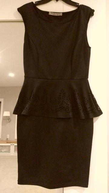 黒ミニワンピース ペプラム部分かぎ針 Sサイズ < 女性ファッション  黒ミニワンピース ペプラム部分かぎ針 Sサイズ  < 女性ファッションの