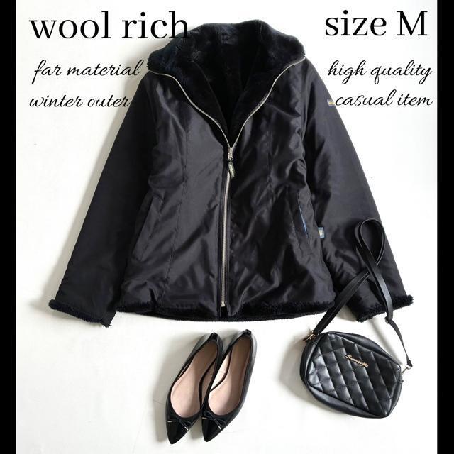 ◆ウールリッチ◆ファーミリタリージャケット◆黒◆ジップ◆M◆レディース < ブランド ◆ウールリッチ◆ファーミリタリージャケット◆黒◆ジップ◆M◆レディース < ブランドの