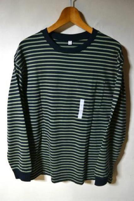 新品 GU ジーユー ヘビーウェイトクルーネックT ボーダー 長袖 グリーン L メンズ トップス Tシャツ アウトドア 未使用 < ブランド 新品 GU ジーユー ヘビーウェイトクルーネックT ボーダー 長袖 グリーン L メンズ トップス Tシャツ アウトドア 未使用 < ブランドの