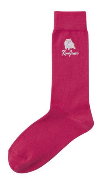 GU×キムジョーンズ・ロゴ&ネコ刺繍ソックス。ピンク < ブランド GU×キムジョーンズ・ロゴ&ネコ刺繍ソックス。ピンク < ブランドの