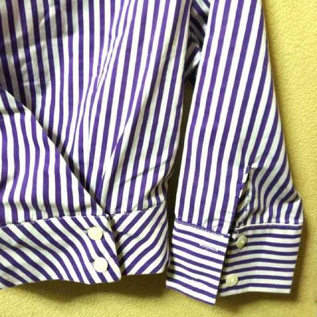 未使用★EMS★紫ストライプ合わせ七分袖シャツM < ブランド  未使用★EMS★紫ストライプ合わせ七分袖シャツM < ブランドの