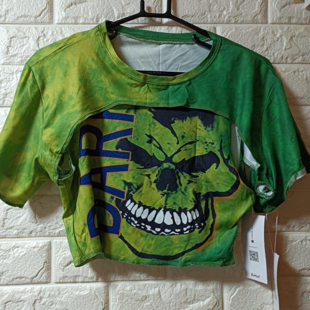 ROMWE★新品★スカル絞り染めタンク+スーパークロップトップセット < 女性ファッション  ROMWE★新品★スカル絞り染めタンク+スーパークロップトップセット < 女性ファッションの