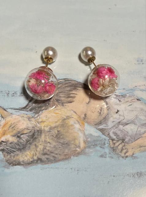 パール フラワー アクアリウム ピアス 両耳用 < 女性アクセサリー/時計  パール フラワー アクアリウム ピアス 両耳用  < 女性アクセサリー/時計の