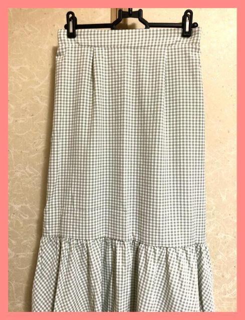 ☆新品☆大人カジュアル♪ギンガムチェック裾フリルフレアロングスカートL☆ < 女性ファッション ☆新品☆大人カジュアル♪ギンガムチェック裾フリルフレアロングスカートL☆ < 女性ファッションの