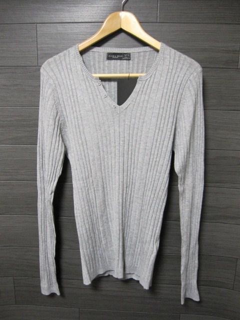 □ZARA/ザラ 細身3B長袖ストライプ ニット/メンズM/グレー☆新品 < ブランド  □ZARA/ザラ 細身3B長袖ストライプ ニット/メンズM/グレー☆新品  < ブランドの