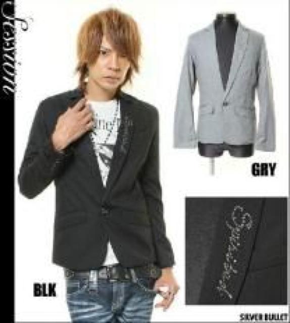 【Session MIDAS/ミダス】ラインストーン付♪ローズマリージャケット ゜グレー < 男性ファッション 【Session MIDAS/ミダス】ラインストーン付♪ローズマリージャケット ゜グレー < 男性ファッションの