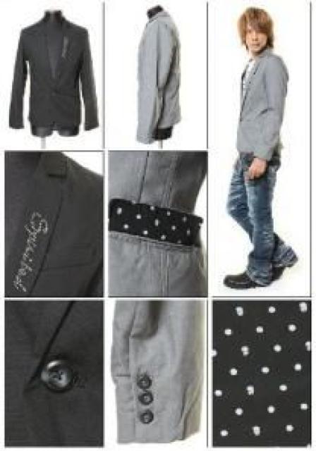 【Session MIDAS/ミダス】ラインストーン付♪ローズマリージャケット ゜グレー < 男性ファッション 【Session MIDAS/ミダス】ラインストーン付♪ローズマリージャケット ゜グレー < 男性ファッションの