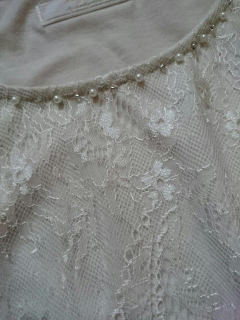 anySiS☆重ねレースデザインカットソー★パール☆シフォンフリル袖☆ < ブランド anySiS☆重ねレースデザインカットソー★パール☆シフォンフリル袖☆ < ブランドの