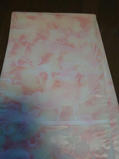 未使用タグ付き、袋帯、六通、芯なし、白に薄ピンク柄 < 女性ファッション  未使用タグ付き、袋帯、六通、芯なし、白に薄ピンク柄 < 女性ファッションの