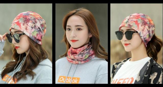 レディース 紅葉柄 ワッチキャップ 3WAY スクリュー帽 ピンク < 女性ファッション  レディース 紅葉柄 ワッチキャップ 3WAY スクリュー帽 ピンク < 女性ファッションの