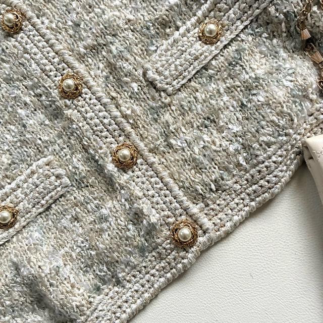 ◆美品◆レリアンプラス◆ツイードニットカーディガン◆ラメ◆パールボタン◆XL < ブランド ◆美品◆レリアンプラス◆ツイードニットカーディガン◆ラメ◆パールボタン◆XL < ブランドの