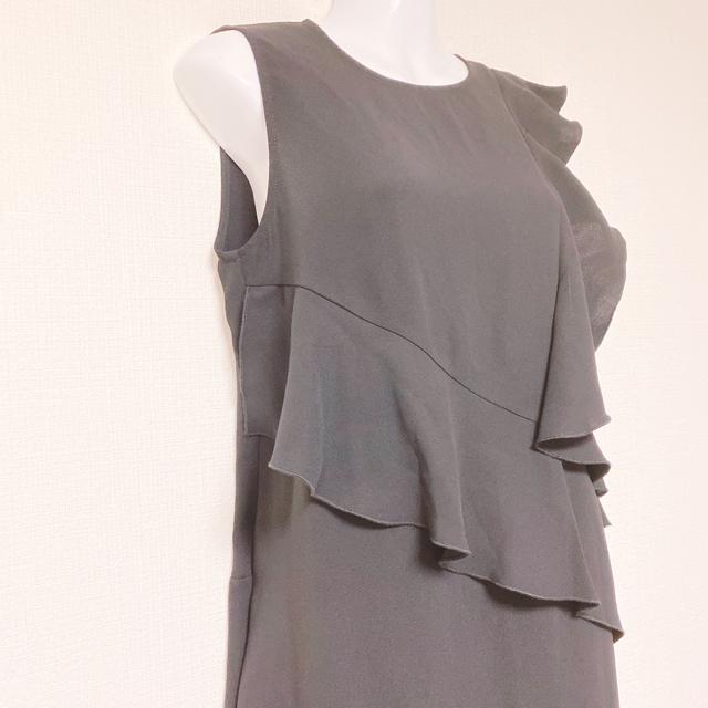 Zarablackフリルミディアムワンピースドレスブラック黒ザラ < ブランド Zarablackフリルミディアムワンピースドレスブラック黒ザラ < ブランドの