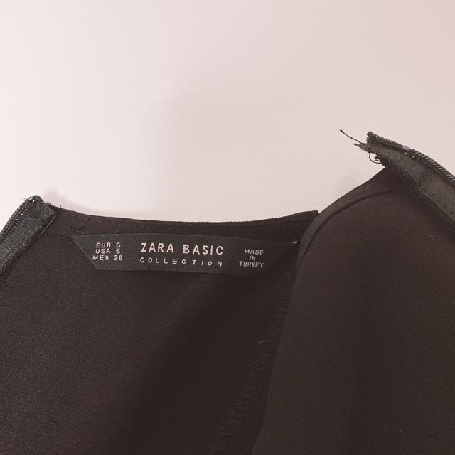 Zarablackフリルミディアムワンピースドレスブラック黒ザラ < ブランド Zarablackフリルミディアムワンピースドレスブラック黒ザラ < ブランドの