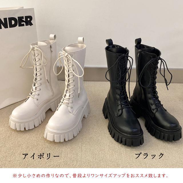 送料無料 新品 レースアップミドルブーツ ストームブーツ < 女性ファッション  送料無料 新品 レースアップミドルブーツ ストームブーツ < 女性ファッションの