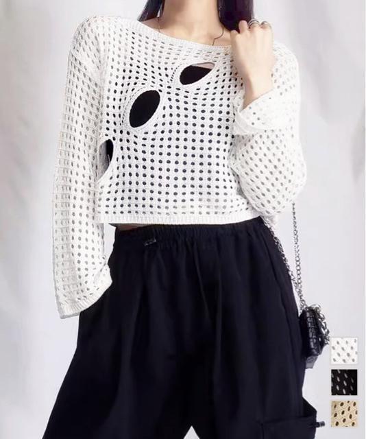 送料無料 新品 メッシュ編み サマーニット レディース夏 < 女性ファッション  送料無料 新品 メッシュ編み サマーニット レディース夏  < 女性ファッションの