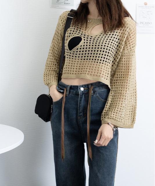 送料無料 新品 メッシュ編み サマーニット レディース夏 < 女性ファッション  送料無料 新品 メッシュ編み サマーニット レディース夏 < 女性ファッションの