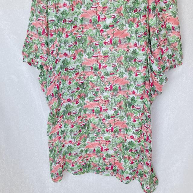 anysis 総柄 プリント 七分袖 ひざ丈 チュニック ワンピース ドレープポケット M N2m < ブランド anysis 総柄 プリント 七分袖 ひざ丈 チュニック ワンピース ドレープポケット M N2m < ブランドの