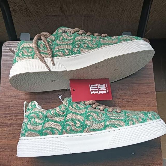 新品 25.5cm レディース スニーカー グリーン シューズ 靴 身長アップ < 男性ファッション  新品 25.5cm レディース スニーカー グリーン シューズ 靴 身長アップ < 男性ファッションの