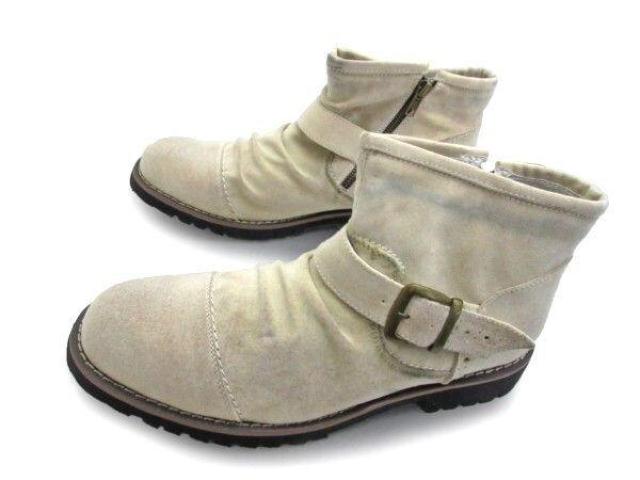 1円~C843新品Dedesサイドジップアップ/ベルトショートブーツ25aBG♂ < 男性ファッション  1円~C843新品Dedesサイドジップアップ/ベルトショートブーツ25aBG♂  < 男性ファッションの