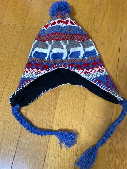 新品☆ブルー×グレートナカイニットキャップ☆ < キッズ/ベビー  新品☆ブルー×グレートナカイニットキャップ☆  < キッズ/ベビーの