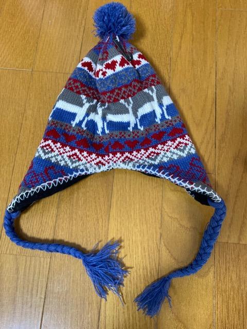 新品☆ブルー×グレートナカイニットキャップ☆ < キッズ/ベビー  新品☆ブルー×グレートナカイニットキャップ☆ < キッズ/ベビーの