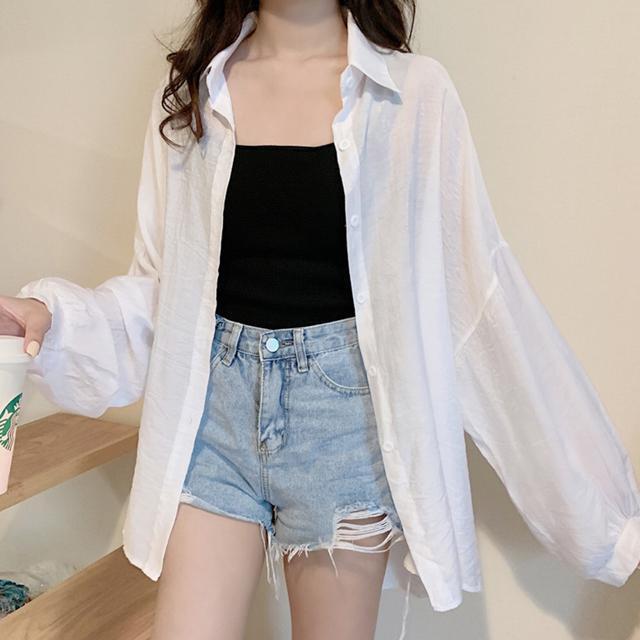 送料無料 新品 シャツブラウス 薄手 カーディガン 韓国 < 女性ファッション  送料無料 新品 シャツブラウス 薄手 カーディガン 韓国 < 女性ファッションの