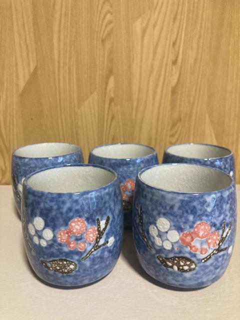1733.未使用☆梅柄湯呑み5客 < インテリア/ライフ  1733.未使用☆梅柄湯呑み5客  < インテリア/ライフの