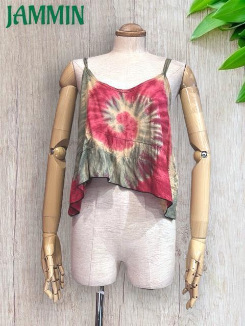 タイダイキャミソール ヒッピー アジアン キャミソール 丈短め エスニック ビーチ < 女性ファッション タイダイキャミソール ヒッピー アジアン キャミソール 丈短め エスニック ビーチ < 女性ファッションの