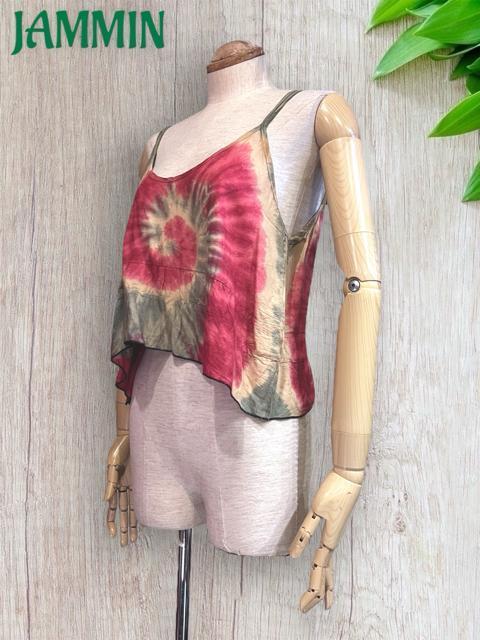 タイダイキャミソール ヒッピー アジアン キャミソール 丈短め エスニック ビーチ < 女性ファッション タイダイキャミソール ヒッピー アジアン キャミソール 丈短め エスニック ビーチ < 女性ファッションの