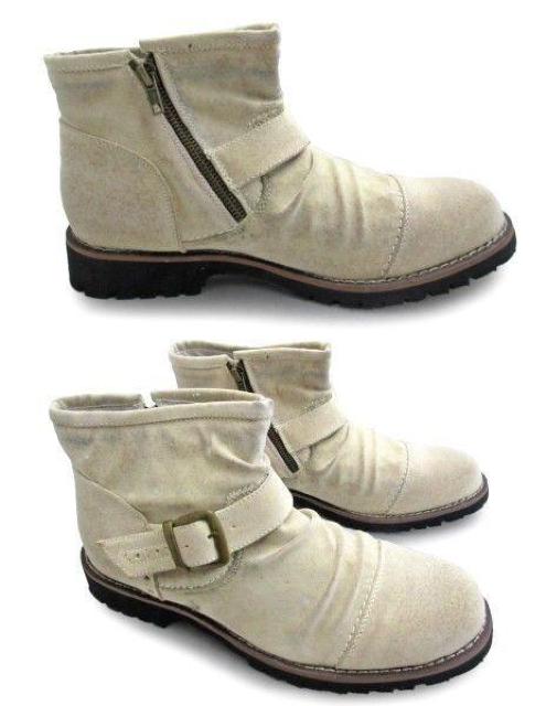 1円~C845新品Dedesサイドジップアップ/ベルトショートブーツ25aBG♂ < 男性ファッション  1円~C845新品Dedesサイドジップアップ/ベルトショートブーツ25aBG♂ < 男性ファッションの