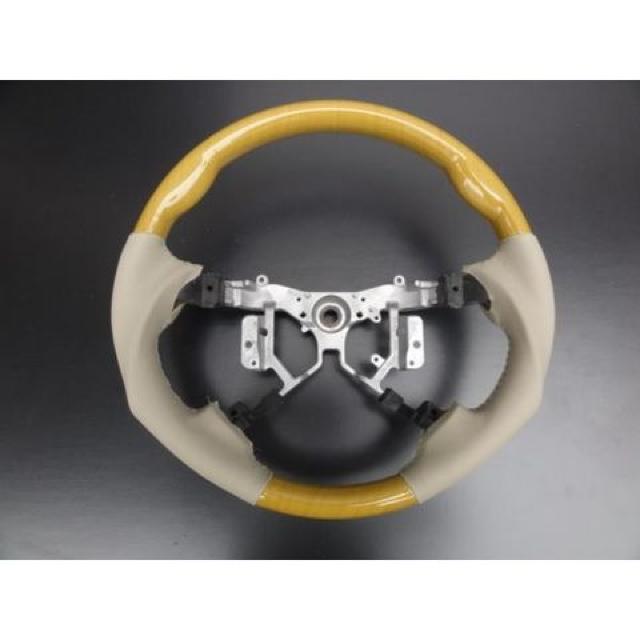 トヨタ 黄木目 イエローウッドxノーマルレザー ステアリング ガングリップ エスティマ ACR50 < 自動車/バイク トヨタ 黄木目 イエローウッドxノーマルレザー ステアリング ガングリップ エスティマ ACR50 < 自動車/バイク