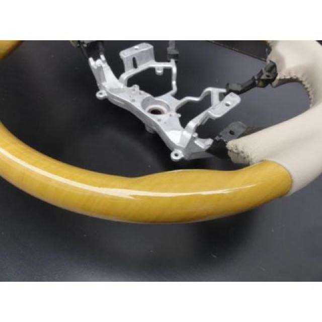 トヨタ 黄木目 イエローウッドxノーマルレザー ステアリング ガングリップ エスティマ ACR50 < 自動車/バイク トヨタ 黄木目 イエローウッドxノーマルレザー ステアリング ガングリップ エスティマ ACR50 < 自動車/バイク