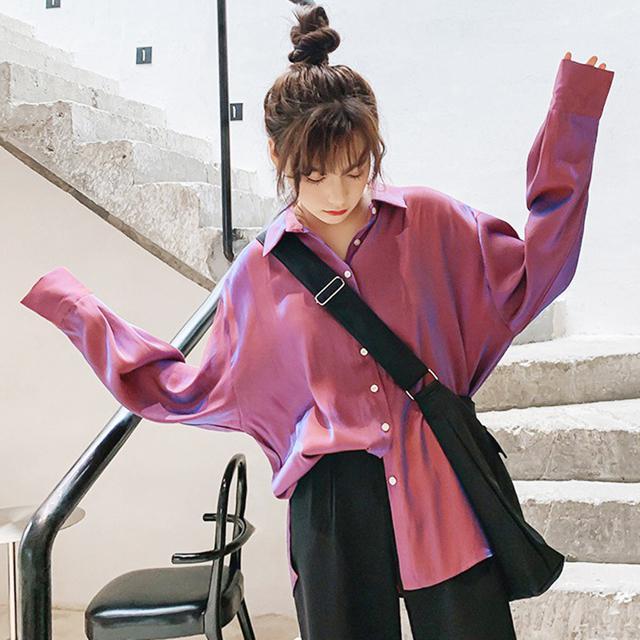 送料無料 新品 サテンブラウス レディース カーディガン < 女性ファッション  送料無料 新品 サテンブラウス レディース カーディガン < 女性ファッションの