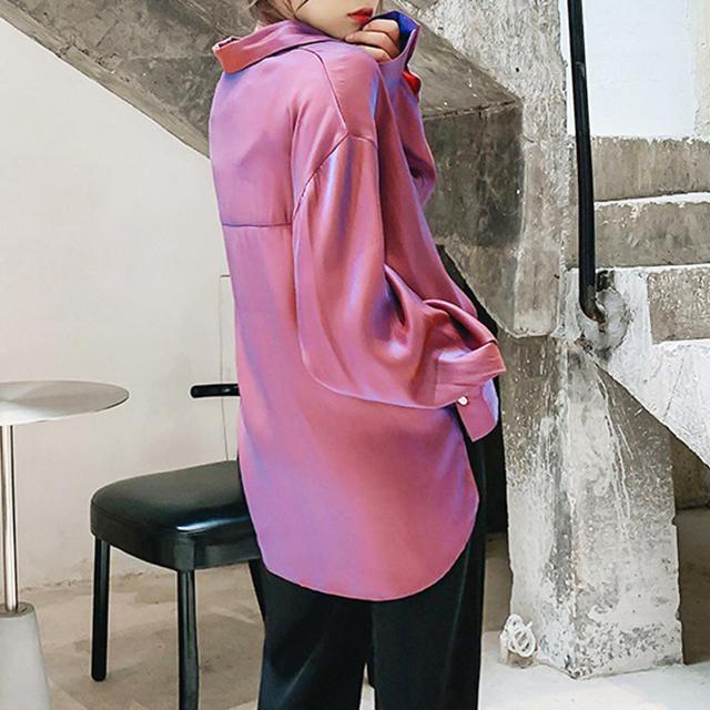 送料無料 新品 サテンブラウス レディース カーディガン < 女性ファッション  送料無料 新品 サテンブラウス レディース カーディガン < 女性ファッションの