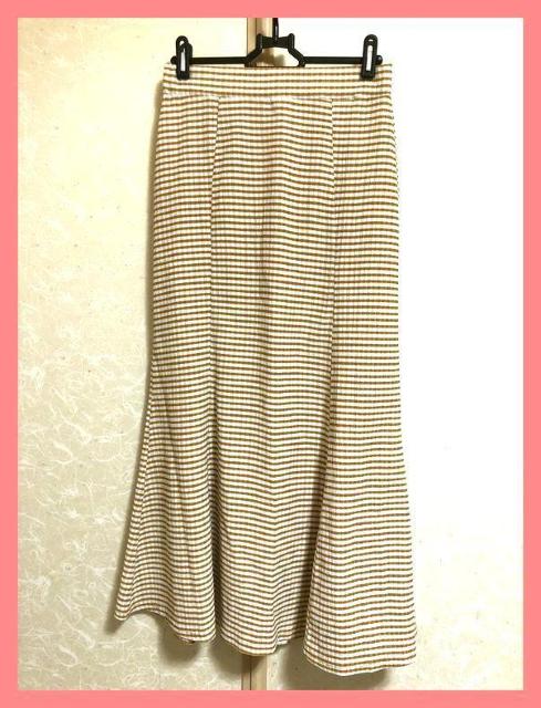 ☆新品☆大人カワイイ♪サラサラ楊柳ボーダーストレッチマーメイドロングスカートL☆ < 女性ファッション ☆新品☆大人カワイイ♪サラサラ楊柳ボーダーストレッチマーメイドロングスカートL☆ < 女性ファッションの