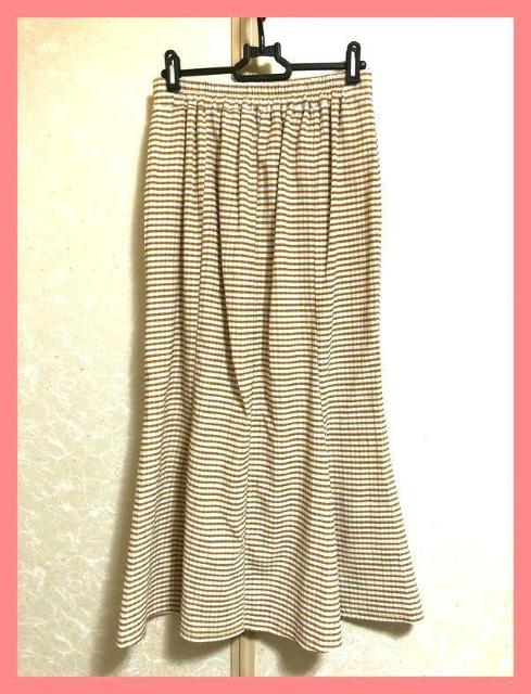☆新品☆大人カワイイ♪サラサラ楊柳ボーダーストレッチマーメイドロングスカートL☆ < 女性ファッション ☆新品☆大人カワイイ♪サラサラ楊柳ボーダーストレッチマーメイドロングスカートL☆ < 女性ファッションの