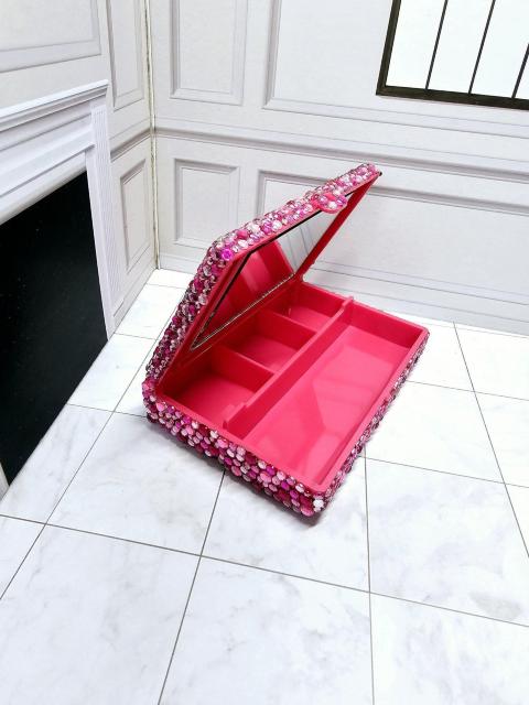 (27) ピンクMIXラインストーン 鏡付き アクセサリーケース ピルケース 薬入れ 絆創膏ケース < 女性ファッション (27) ピンクMIXラインストーン 鏡付き アクセサリーケース ピルケース 薬入れ 絆創膏ケース < 女性ファッションの
