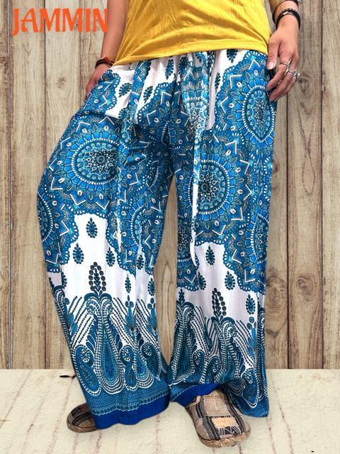 ペーズリー紋様柄パンツ ヒッピー サイケ アジアン エスニック タイパンツ < 女性ファッション ペーズリー紋様柄パンツ ヒッピー サイケ アジアン エスニック タイパンツ < 女性ファッションの