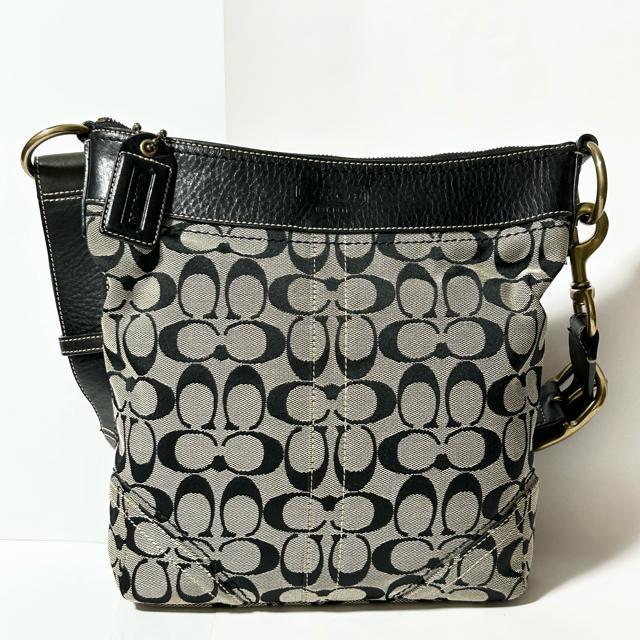 COACH �R�[�` �V�O�l�`���[ �V�����_�[�o�b�O ���|�� �΂߂��� �o�b�O 10403 �L�����o�X ���U�[ �O���[ �u���b�N �� �u�����h�� 