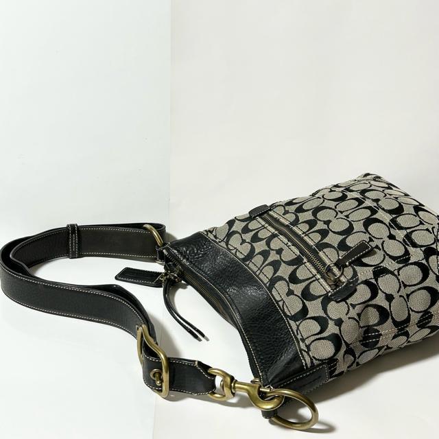 COACH �R�[�` �V�O�l�`���[ �V�����_�[�o�b�O ���|�� �΂߂��� �o�b�O 10403 �L�����o�X ���U�[ �O���[ �u���b�N �� �u�����h�� 