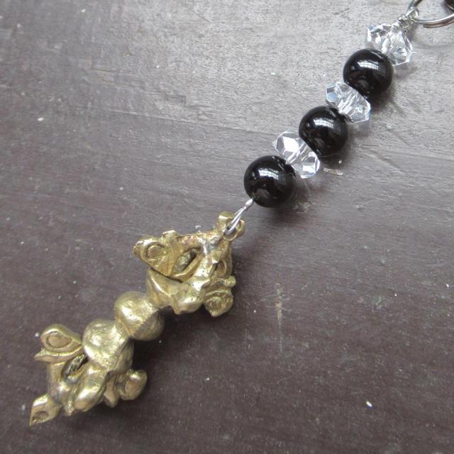 *五鈷杵*オニキスストラップ 天然石 お守り < 家電/AV *五鈷杵*オニキスストラップ 天然石 お守り < 家電/AVの