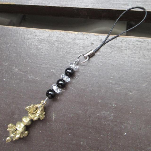 *五鈷杵*オニキスストラップ 天然石 お守り < 家電/AV *五鈷杵*オニキスストラップ 天然石 お守り < 家電/AVの