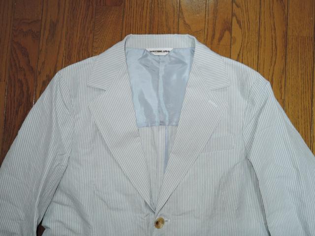 A BATHING APE Classics 薄手 テーラード ジャケット M 麻混 リネン ストライプ アベイシングエイプ < ブランド A BATHING APE Classics 薄手 テーラード ジャケット M 麻混 リネン ストライプ アベイシングエイプ < ブランドの