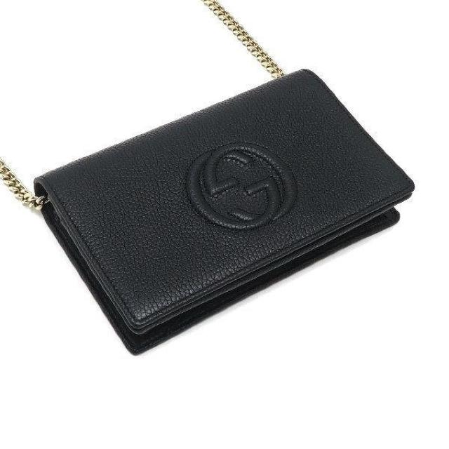 ◆ 新品 本物 ◆ GUCCI グッチ チェーンウォレット レザー 黒 ブラック ショルダーバッグ 保存袋 箱 人気 598211 < ブランド  ◆ 新品 本物 ◆ GUCCI グッチ チェーンウォレット レザー 黒 ブラック ショルダーバッグ 保存袋 箱 人気 598211 < ブランドの