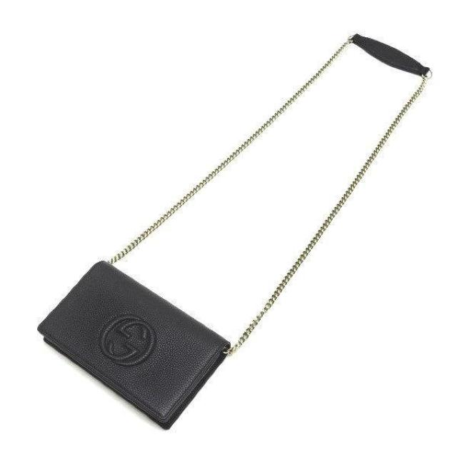 ◆ 新品 本物 ◆ GUCCI グッチ チェーンウォレット レザー 黒 ブラック ショルダーバッグ 保存袋 箱 人気 598211 < ブランド  ◆ 新品 本物 ◆ GUCCI グッチ チェーンウォレット レザー 黒 ブラック ショルダーバッグ 保存袋 箱 人気 598211 < ブランドの