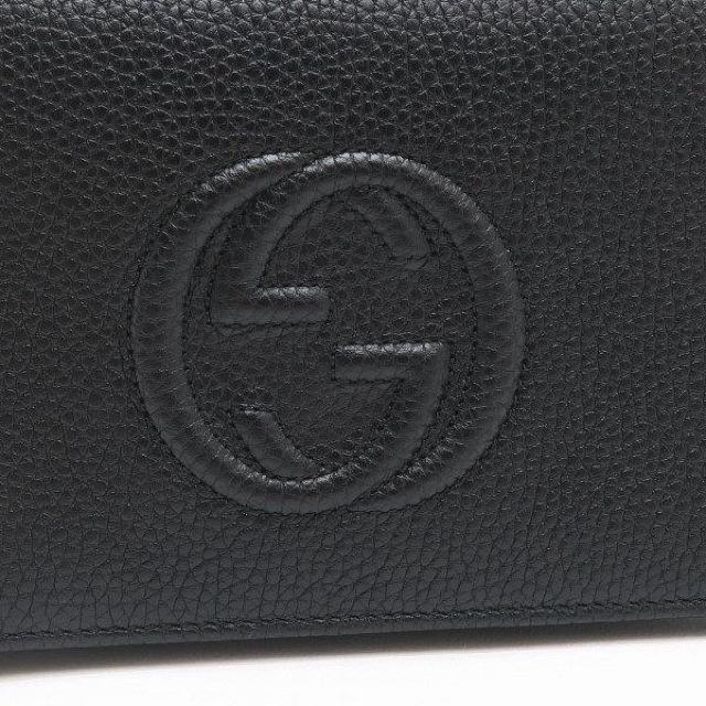 ◆ 新品 本物 ◆ GUCCI グッチ チェーンウォレット レザー 黒 ブラック ショルダーバッグ 保存袋 箱 人気 598211 < ブランド  ◆ 新品 本物 ◆ GUCCI グッチ チェーンウォレット レザー 黒 ブラック ショルダーバッグ 保存袋 箱 人気 598211 < ブランドの