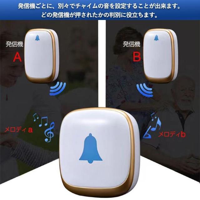 ワイヤレスチャイム 黒 白 防水 無線チャイム 光 音 ドアベル 呼び鈴 工事 電池不要 押しボタン式 玄関 ナースコール 介護 < インテリア/ライフ ワイヤレスチャイム 黒 白 防水 無線チャイム 光 音 ドアベル 呼び鈴 工事 電池不要 押しボタン式 玄関 ナースコール 介護 < インテリア/ライフの